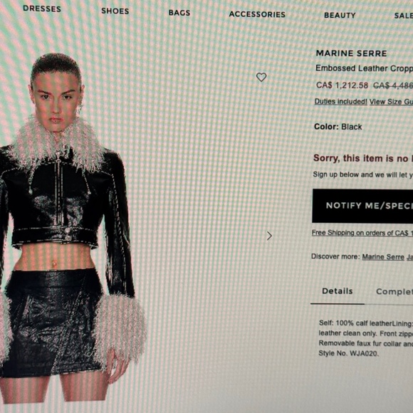 Marine Serre Embossed Leather Cropped Jacket - Picture 4 of 14